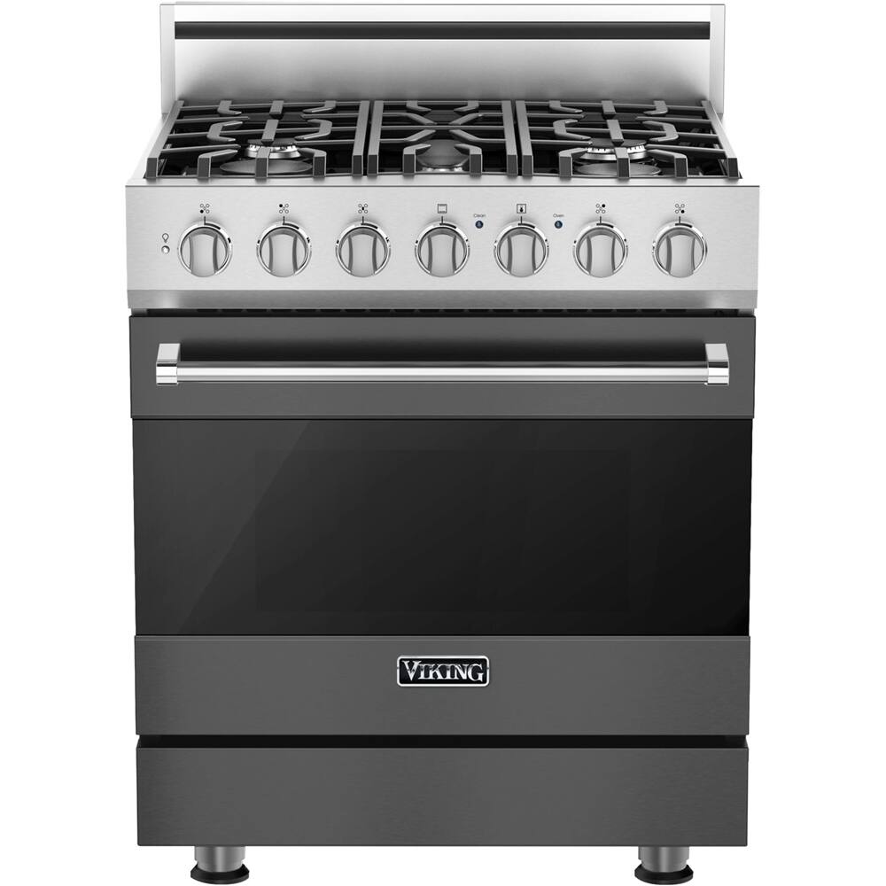 Front. Viking - 3 Series Freestanding Gas 30" Range - Damascus Gray.