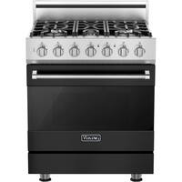 Viking - 3 Series 4.0 Cu. Ft. Freestanding Gas Convection Range with Self-Cleaning - Cast Black - Front_Zoom