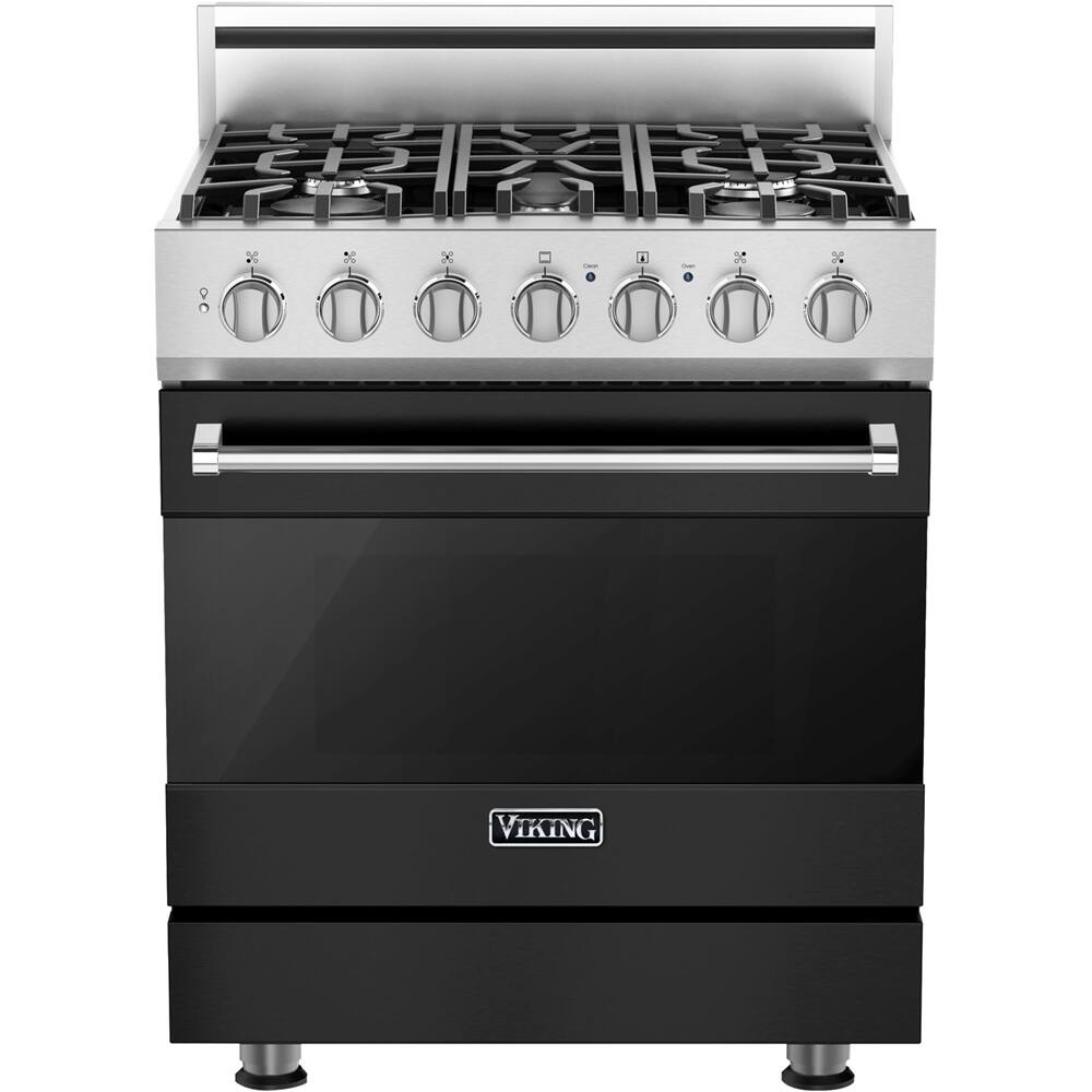 Viking - 3 Series Freestanding Gas 30" Range - Cast Black