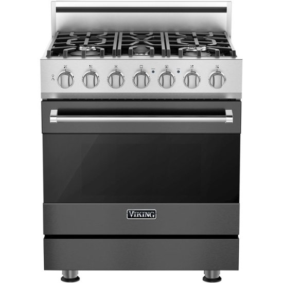 Viking – 3 Series 4.7 Cu. Ft. Freestanding Dual Fuel True Convection Range with Self-Cleaning – Damascus Gray