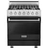 Front. Viking - 3 Series Freestanding Gas 30" Range - Cast Black.
