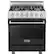 Front. Viking - 3 Series Freestanding Gas 30" Range - Cast Black.