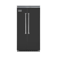 Viking - Professional 5 Series Quiet Cool 25.3 Cu. Ft. Side-by-Side Built-In Refrigerator - Cast black - Front_Zoom