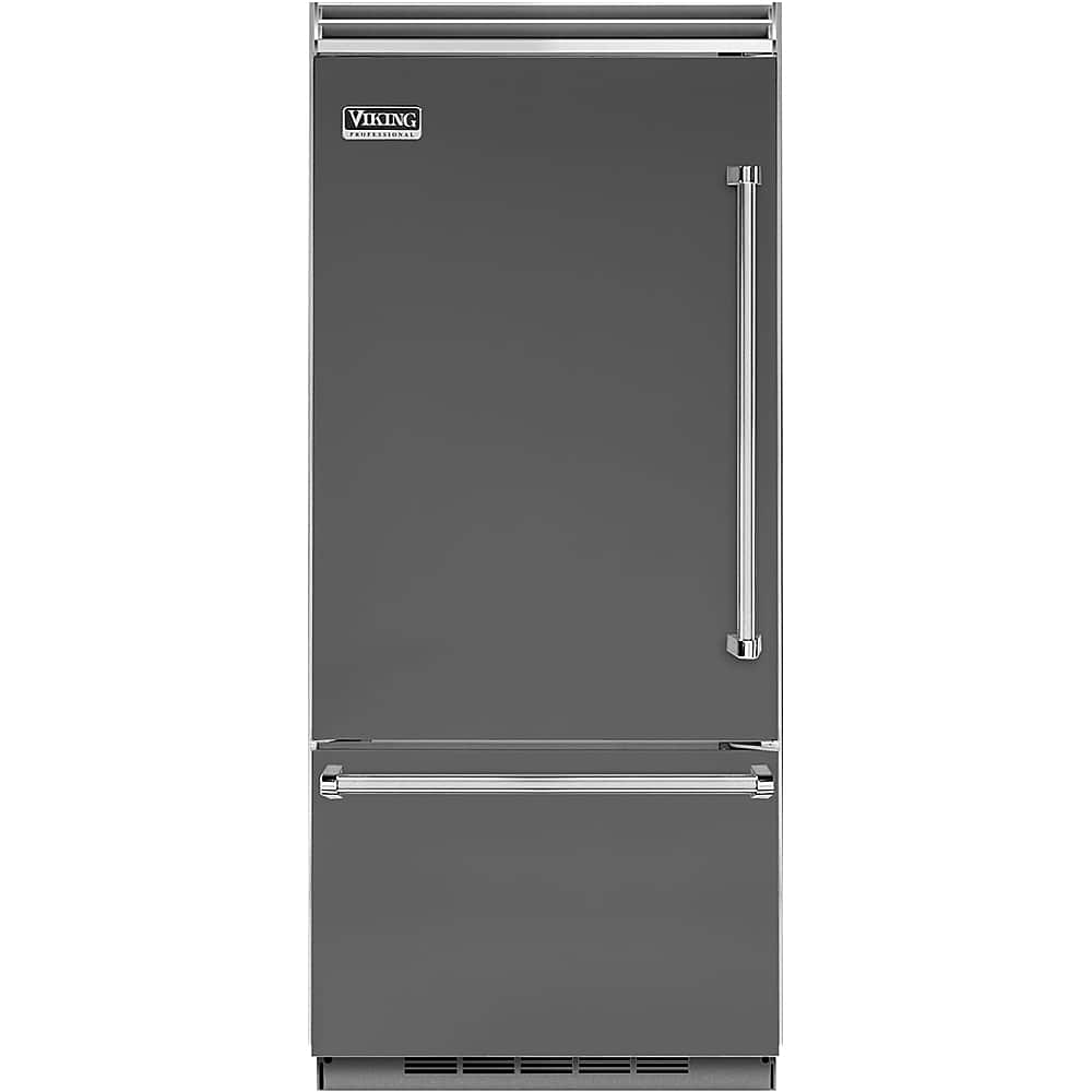 Front. Viking - Professional 5 Series Quiet Cool 20.4 Cu. Ft. Bottom-Freezer Built-In Refrigerator - Damascus Gray.