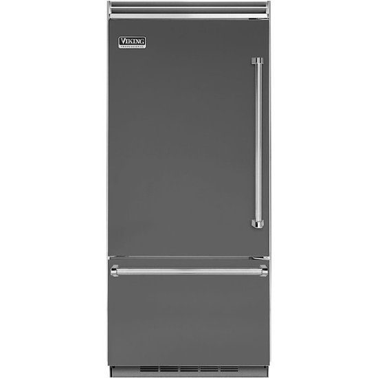 Viking – Professional 5 Series Quiet Cool 20.4 Cu. Ft. Bottom-Freezer Built-In Refrigerator – Damascus Gray