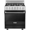 Front. Viking - 3 Series 4.7 Cu. Ft. Self-Cleaning Freestanding Dual Fuel Convection Range - Cast Black.