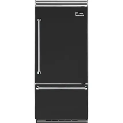 Front. Viking - Professional 5 Series Quiet Cool 20.4 Cu. Ft. Bottom-Freezer Built-In Refrigerator - Cast Black.