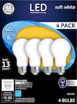 General Electric - 800-Lumen, 8W Dimmable A19 LED Light Bulb, 60W Equivalent (4-Pack) - Soft White