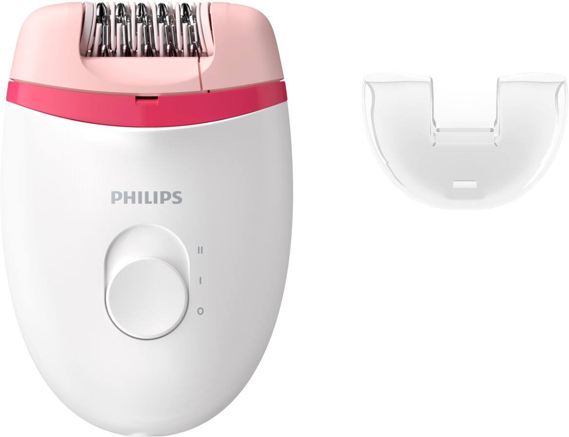 Philips - Satinelle Essential Compact Hair Removal Epilator for Women, BRE235/04 - White And Pink
