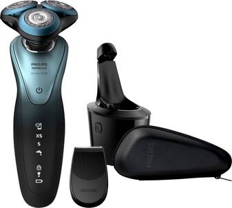 Philips Norelco - 7900 SmartClick and SmartClean Wet/Dry Electric Shaver - Black/Blue
