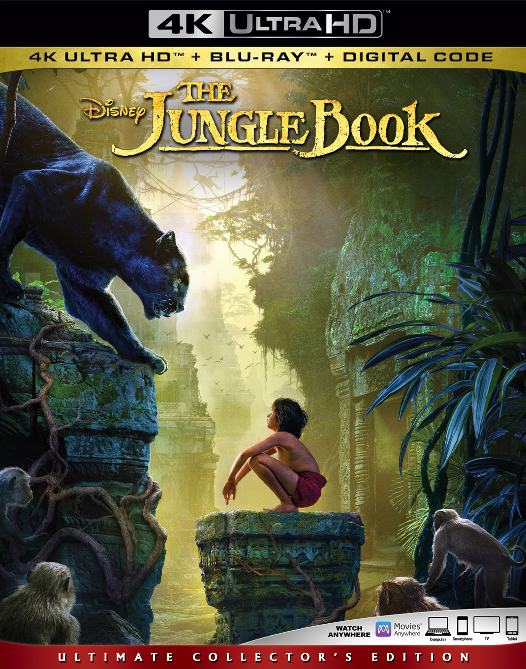 vloeiend stortbui semester The Jungle Book [Includes Digital Copy] [4K Ultra HD Blu-ray/Blu-ray]  [2016] - Best Buy