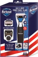 Barbasol - Rechargeable Power Single Blade Wet/Dry Electric Shaver/Beard Trimmer + Body Blade + Adjustable Beard Trimmer Attachment - Black/Blue - Angle_Zoom