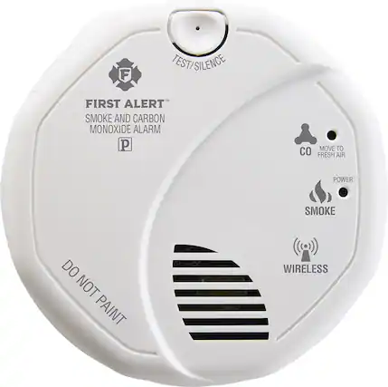 Front. First Alert - Smoke and Carbon Monoxide Alarm - Works with Ring - White.