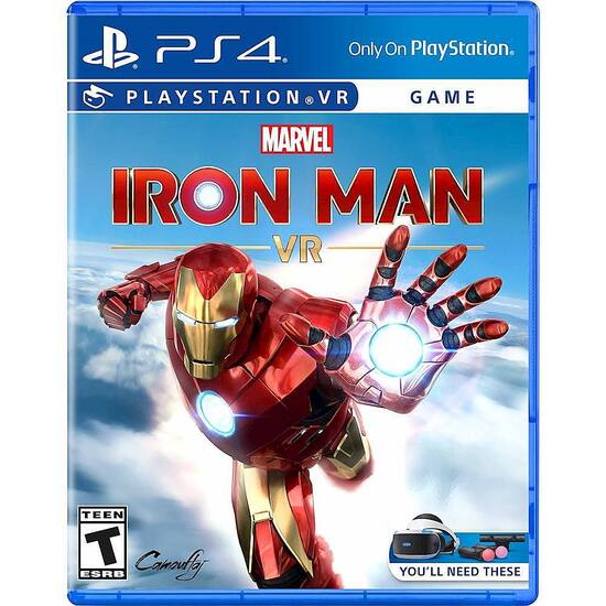 Sony Playstation VR Marvel's Iron Man Bundle, White: Playstation VR  Headset, Camera, 2 Move Motion Controllers, VR Digital Code for PS4 PS5