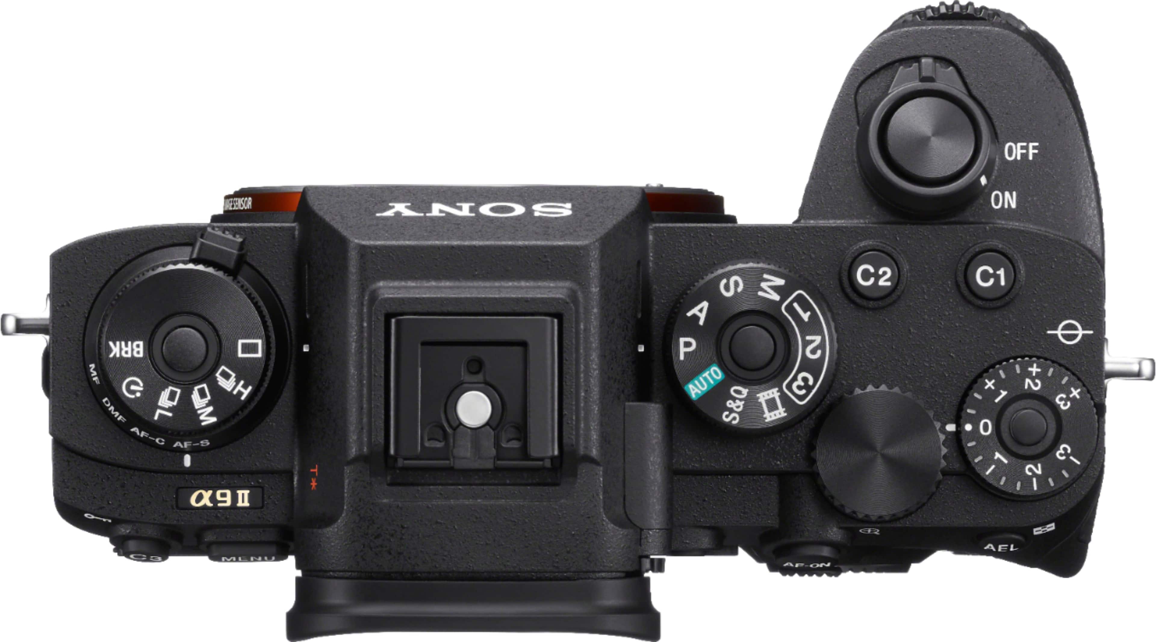 Top. Sony - Alpha a9 II Mirrorless Camera (Body Only) - Black.