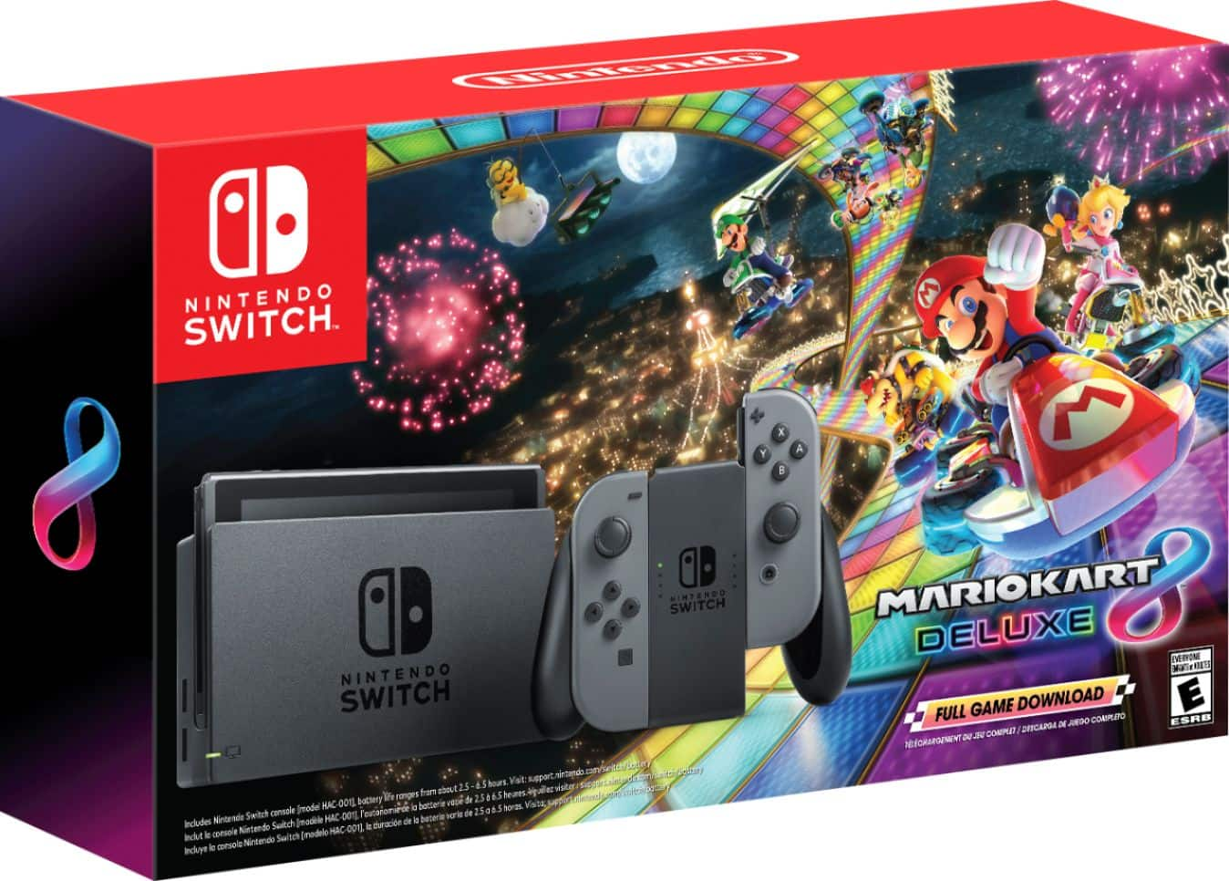 Nintendo Switch with Mario Kart 8 Deluxe Console Bundle Gray Joy-Con  HACSKAAL1 - Best Buy