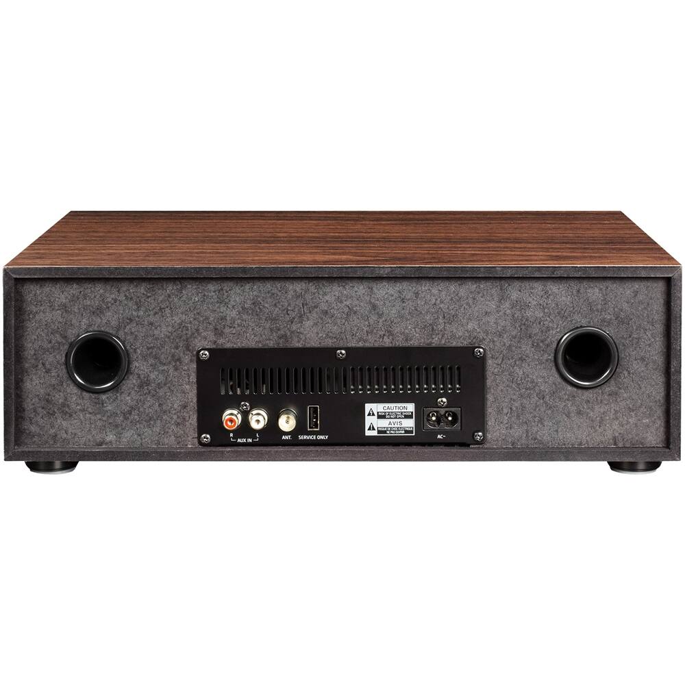 Back. Crosley - Fleetwood 30W Audio System - Walnut.