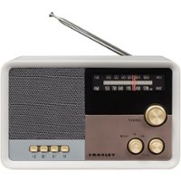 Crosley - Tribute Portable AM/FM Radio - Sand White - Front_Zoom