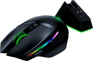 Razer - Basilisk Ultimate Wireless Optical  with HyperSpeed Technology and Charging Dock Gaming Mouse - Black - Front_Zoom