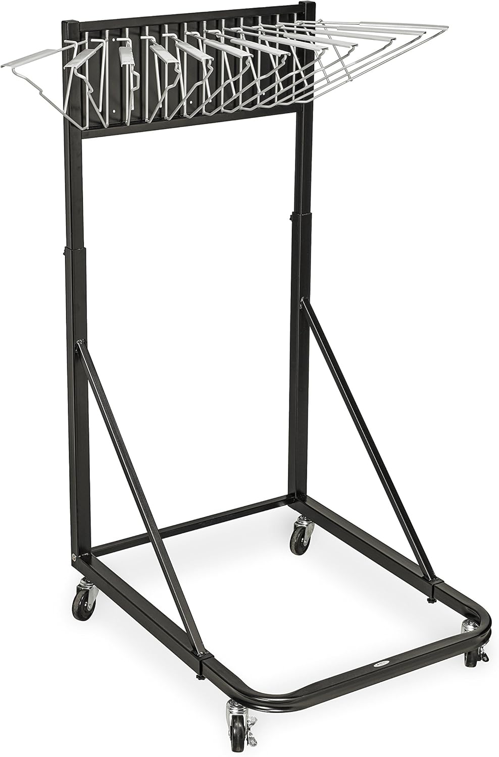 Alt View 5. AdirOffice - Steel Portable Hanging File Cart Mobile Blueprint Storage Rack - Black.