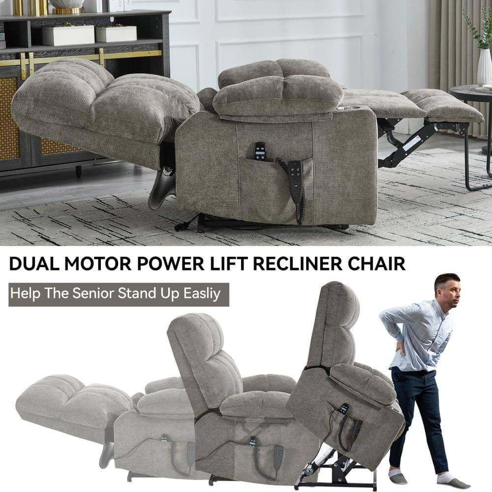 DUAL MOTOR POWER LIFT RECLINER CHAIR  
Help The Senior Stand Up Easily