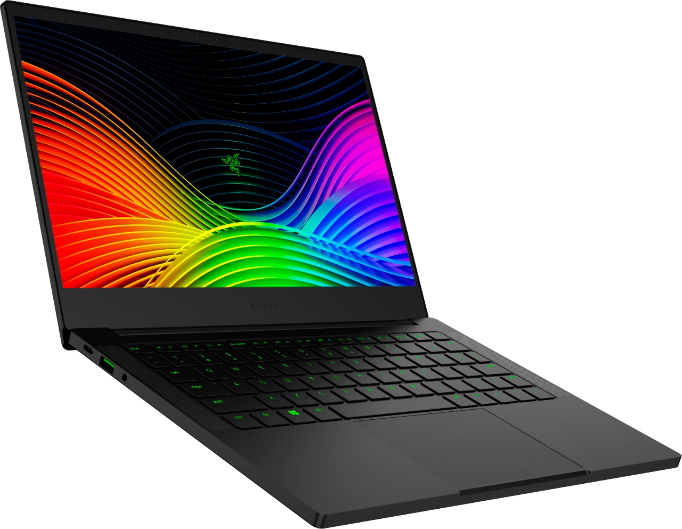 Angle View: Razer - Geek Squad Certified Refurbished 13.3" 4K Touch-Screen Gaming Laptop - Core i7 - 16GB - GeForce GTX 1650 - 512GB SSD - Black