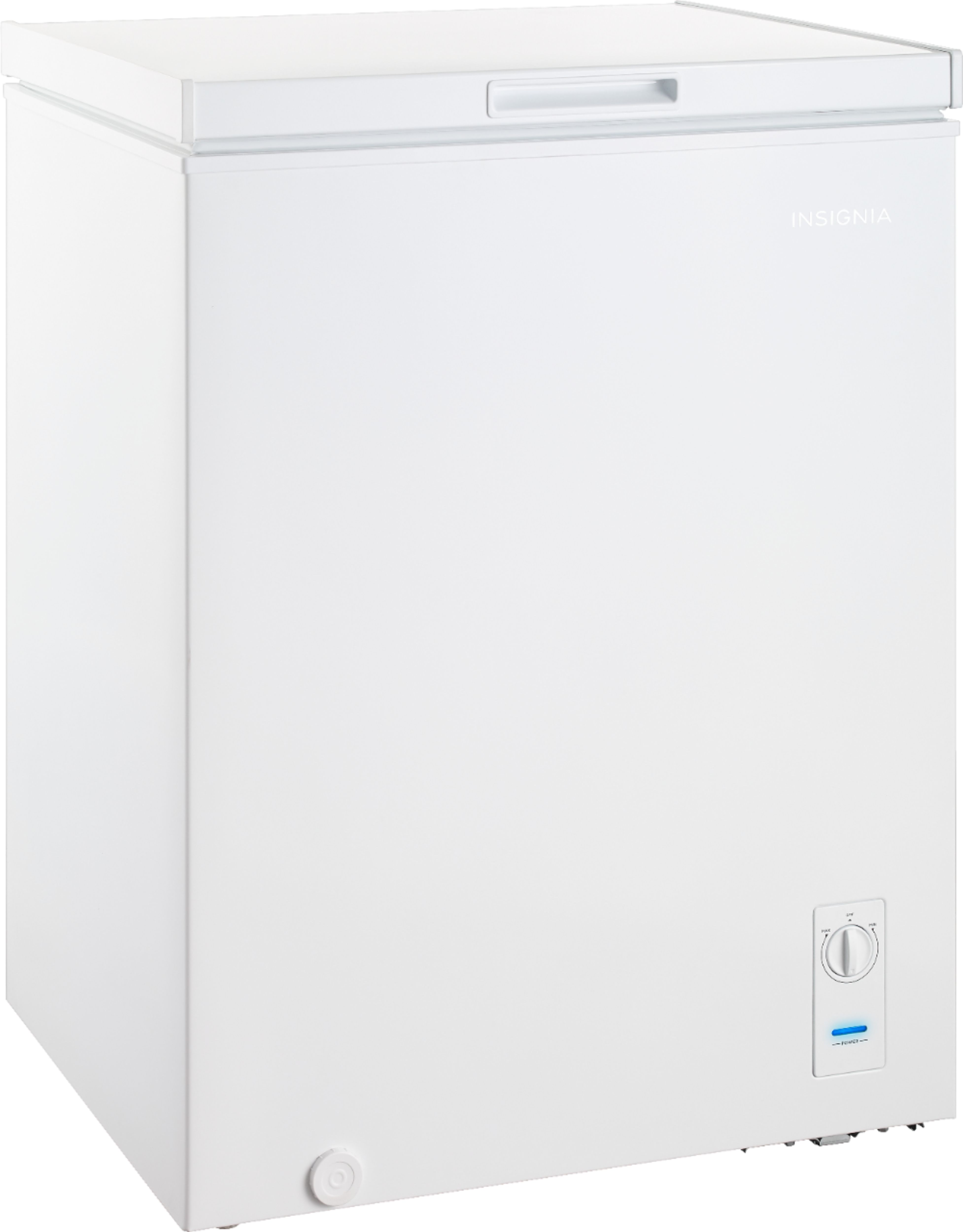 Angle View: Insignia™ - 5.0 Cu. Ft. Garage Ready-Chest Freezer - White