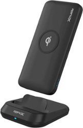 RapidX - MyPort 10,000 mAh Portable Charger for Most Qi and USB Enabled Devices - Black - Front_Zoom