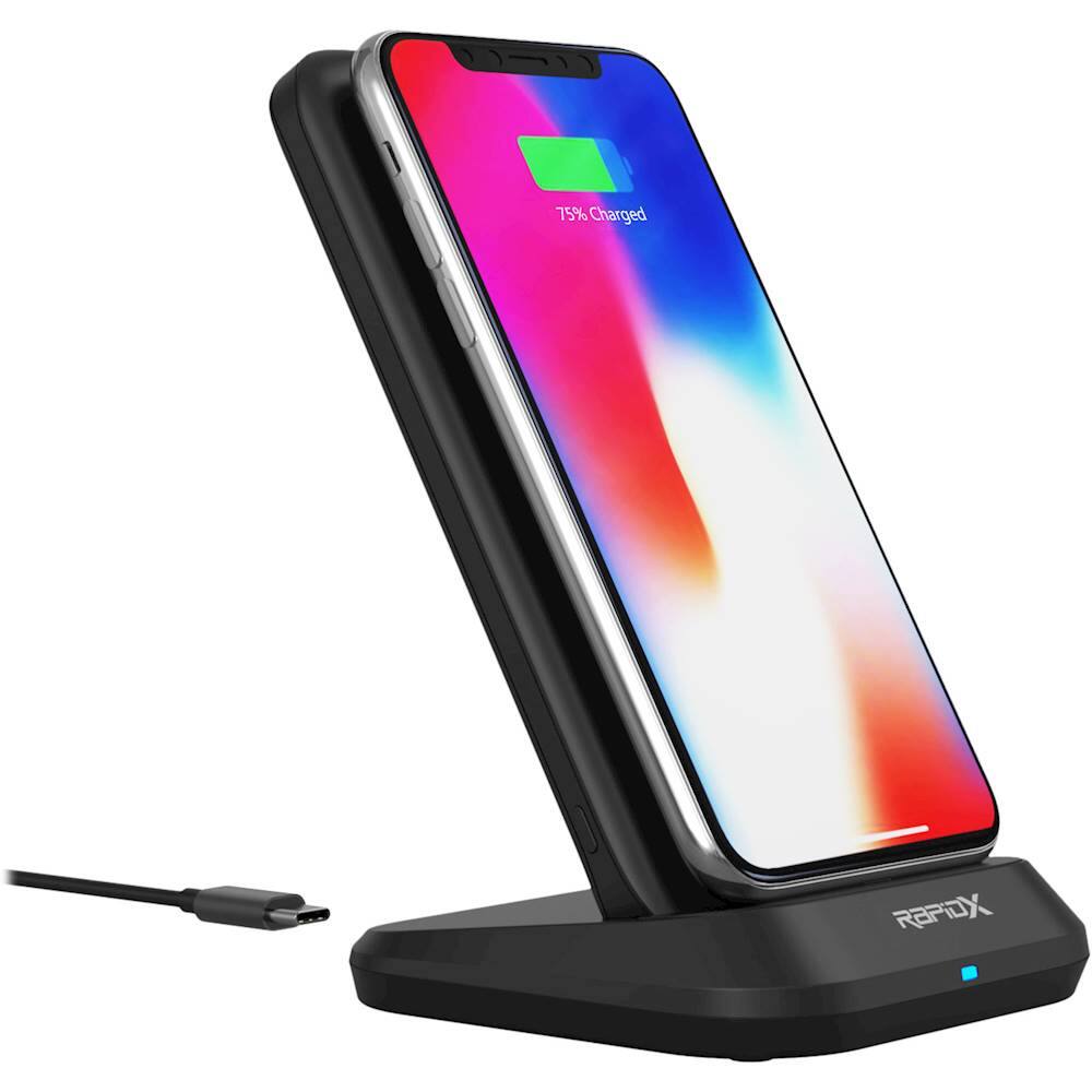 Alt View 13. RapidX - MyPort 10,000 mAh Portable Charger for Most Qi and USB Enabled Devices - Black.