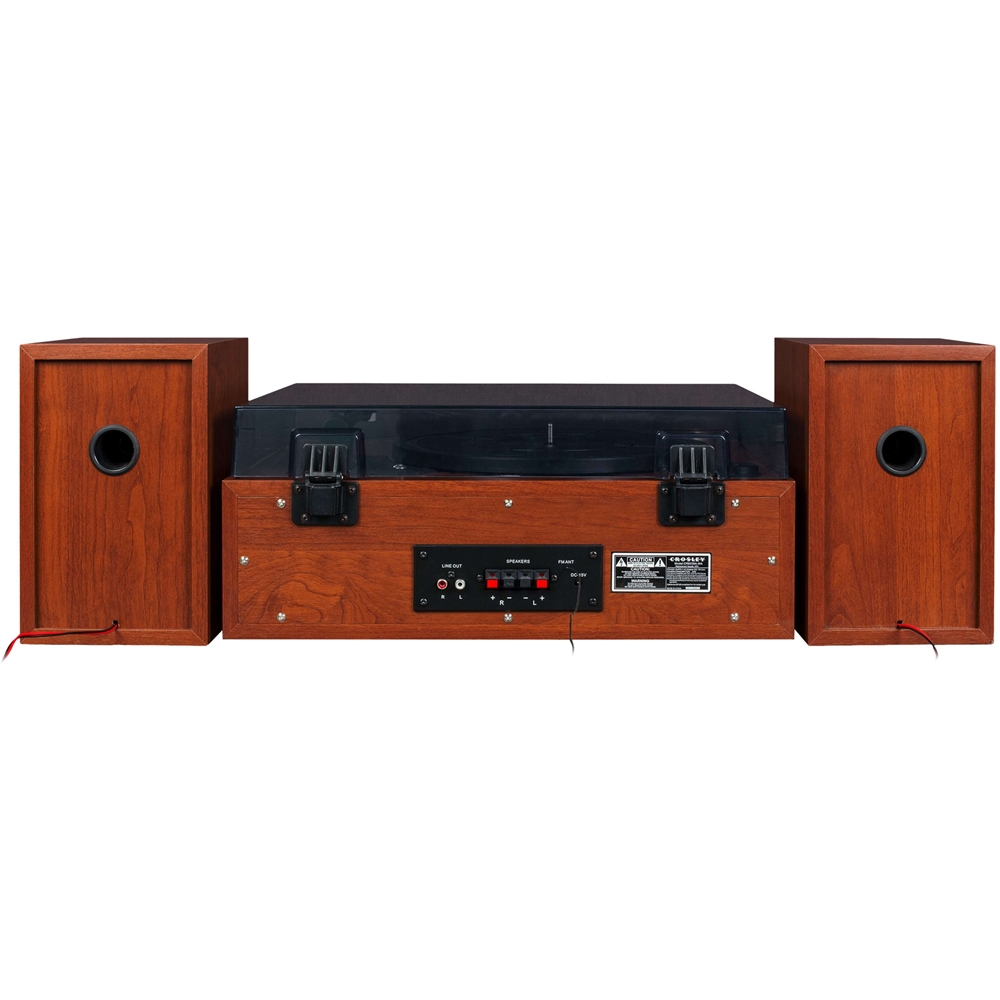 Back View: Crosley - 1975T Bluetooth Stereo Audio System - Silver/Gold/Brown/Black