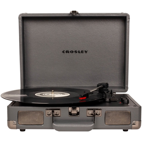 Crosley - Cruiser Deluxe Bluetooth Stereo Turntable - Slate/Gunmetal