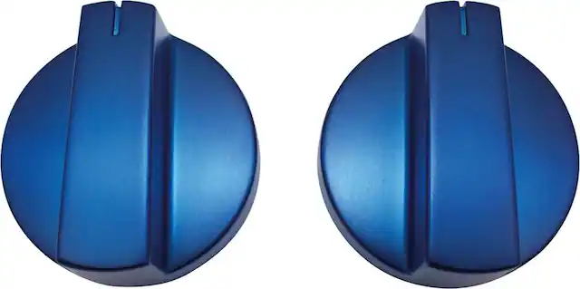 Front. Thermador - Control Knob Set for Ovens and Cooktops - Metallic Blue.