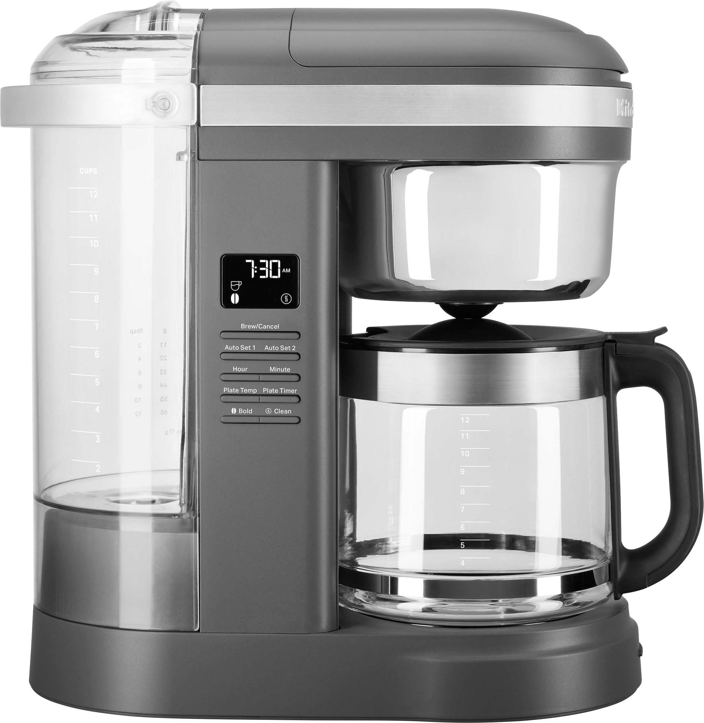 KitchenAid KCM1209DG 12 Cup Drip Coffee Maker With Spiral Showerhead Gray  Tested