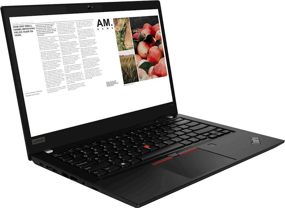 Angle View: Lenovo - ThinkPad T490 14" Laptop - Intel Core i5 - 8GB Memory - 256GB Solid State Drive - Black