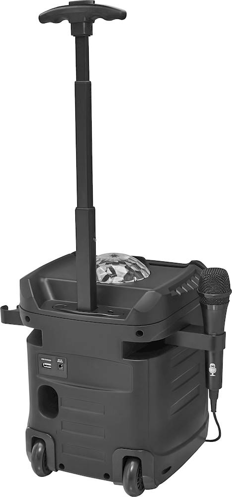 Back View: Singing Machine Fiesta Go with Multi-colored LED lights, SML640, Black