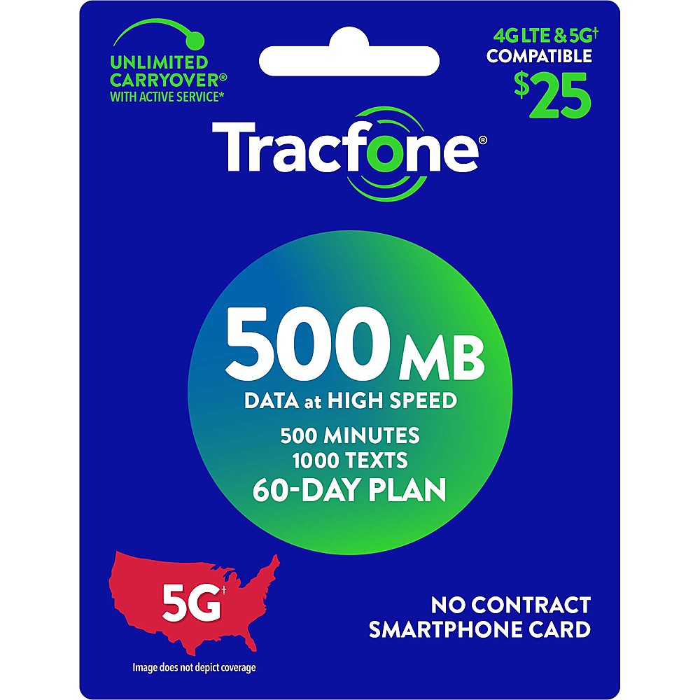 TracFone - $25 Smartphone 500 MB Plan (Email Delivery) [Digital]