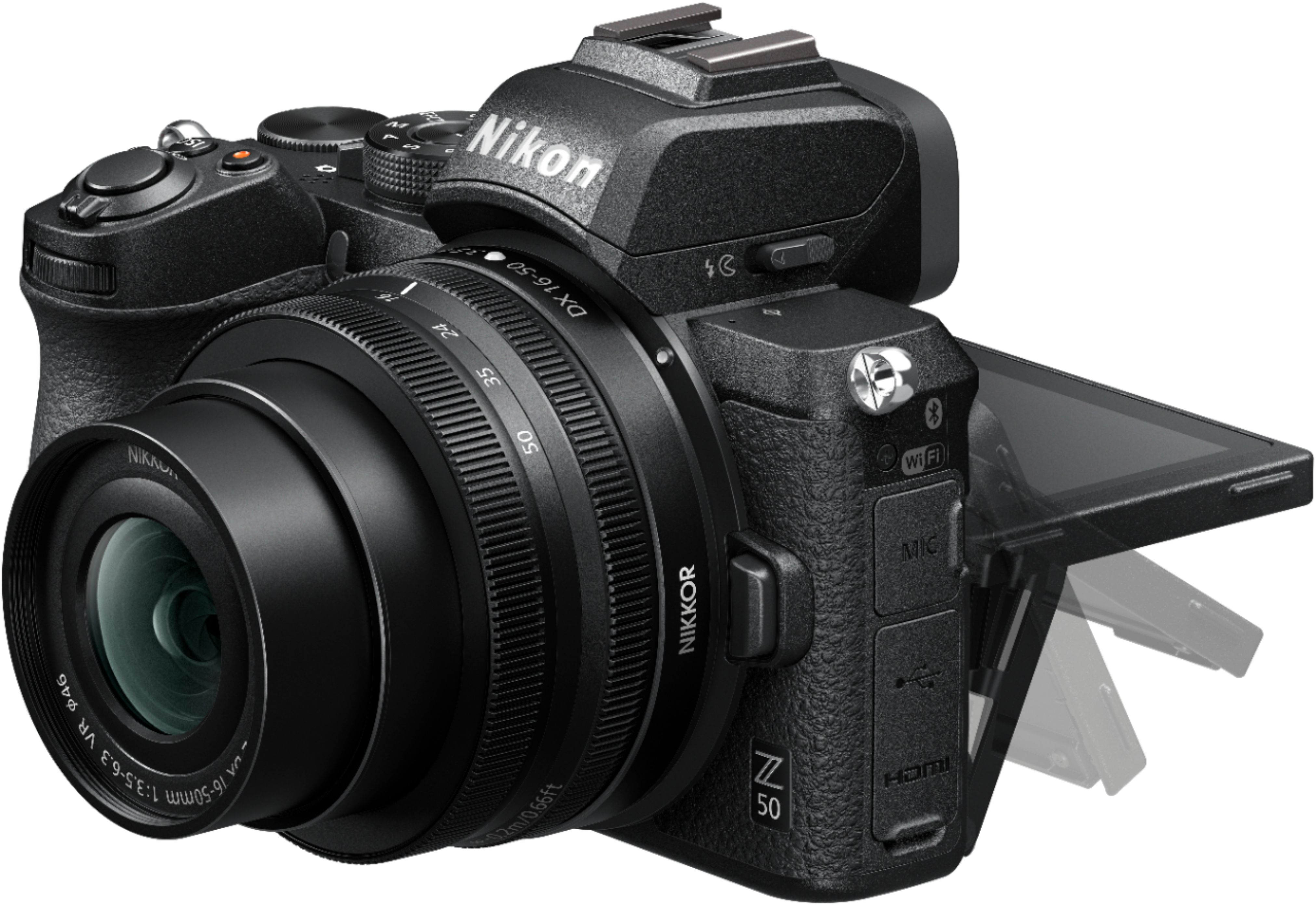 Nikon - Z50 Mirrorless Camera Two Lens Kit with NIKKOR Z DX 16-50mm  f/3.5-6.3 VR and NIKKOR Z DX 50-250mm f/4.5-6.3 VR Lenses - Black