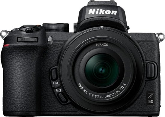 Front Zoom. Nikon - Z50 Mirrorless 4K Video Camera with NIKKOR Z DX 16-50mm f/3.5-6.3 VR Lens - Black.