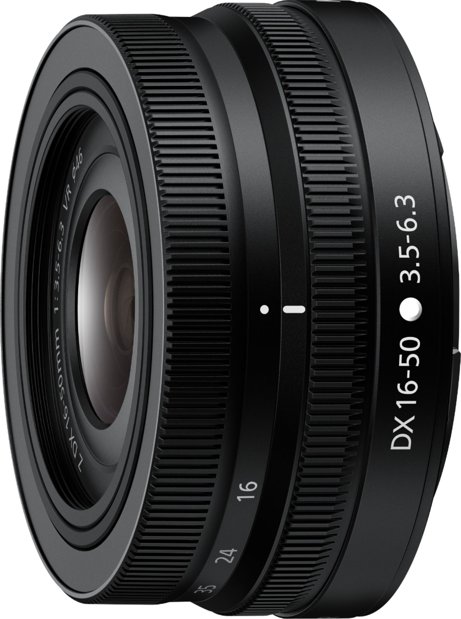Angle View: NIKKOR Z DX 16-50mm f/3.5-6.3 VR Standard Zoom Lens for Nikon Z Cameras - Black