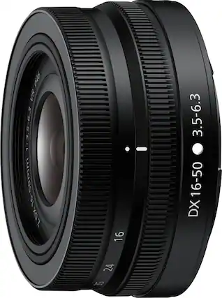 Angle. Nikon - NIKKOR Z DX 16-50mm f/3.5-6.3 VR Standard Zoom Lens for Nikon Z Cameras - Black.