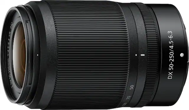 Angle. Nikon - NIKKOR Z DX 50-250mm f/4.5-6.3 VR Telephoto Zoom Lens for Nikon Z Series Mirrorless Cameras - Black.
