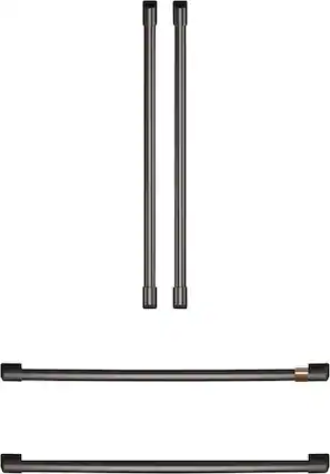 Front. Café - Handle Kit for Select Café French Door Refrigerators - Brushed Black.