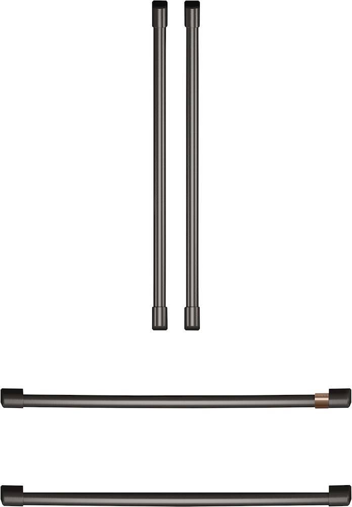 Front. Café - Handle Kit for Select Café French Door Refrigerators - Brushed Black.