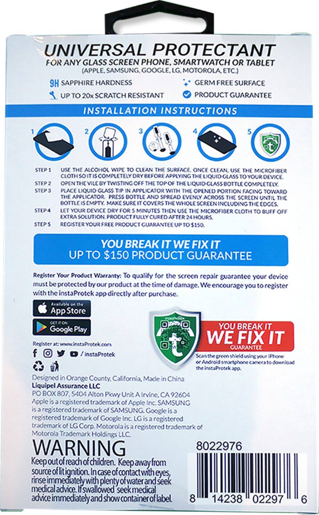 Alt View 16. Liquipel - Liquid Glass Screen Protector for all phones - Transparent.