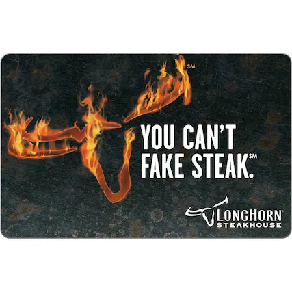 Front. Longhorn Steakhouse - $50 Gift Card.