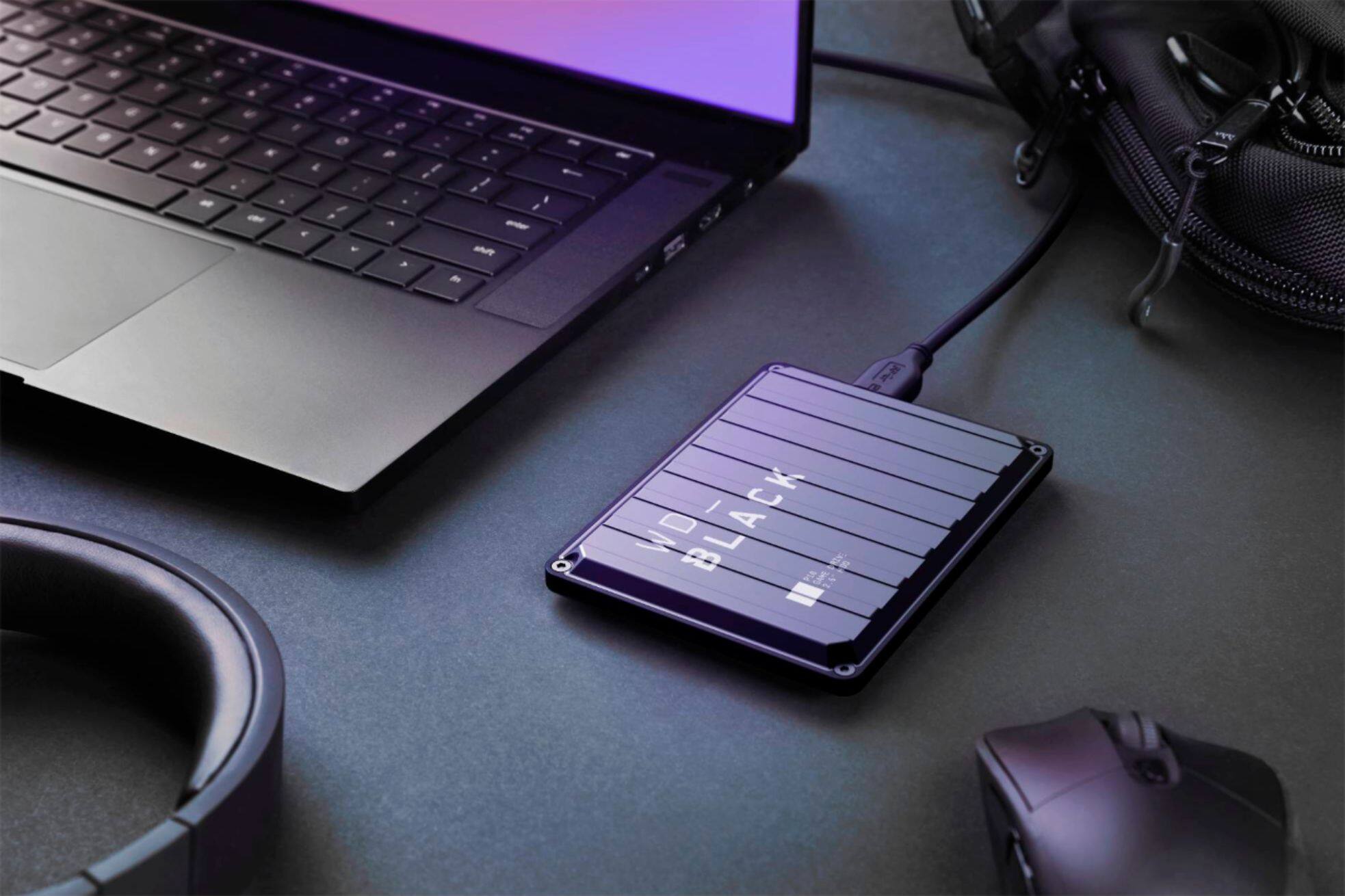 Alt View 18. WD - BLACK P10 5TB External USB 3.2 Gen 1 Portable Hard Drive - Black.