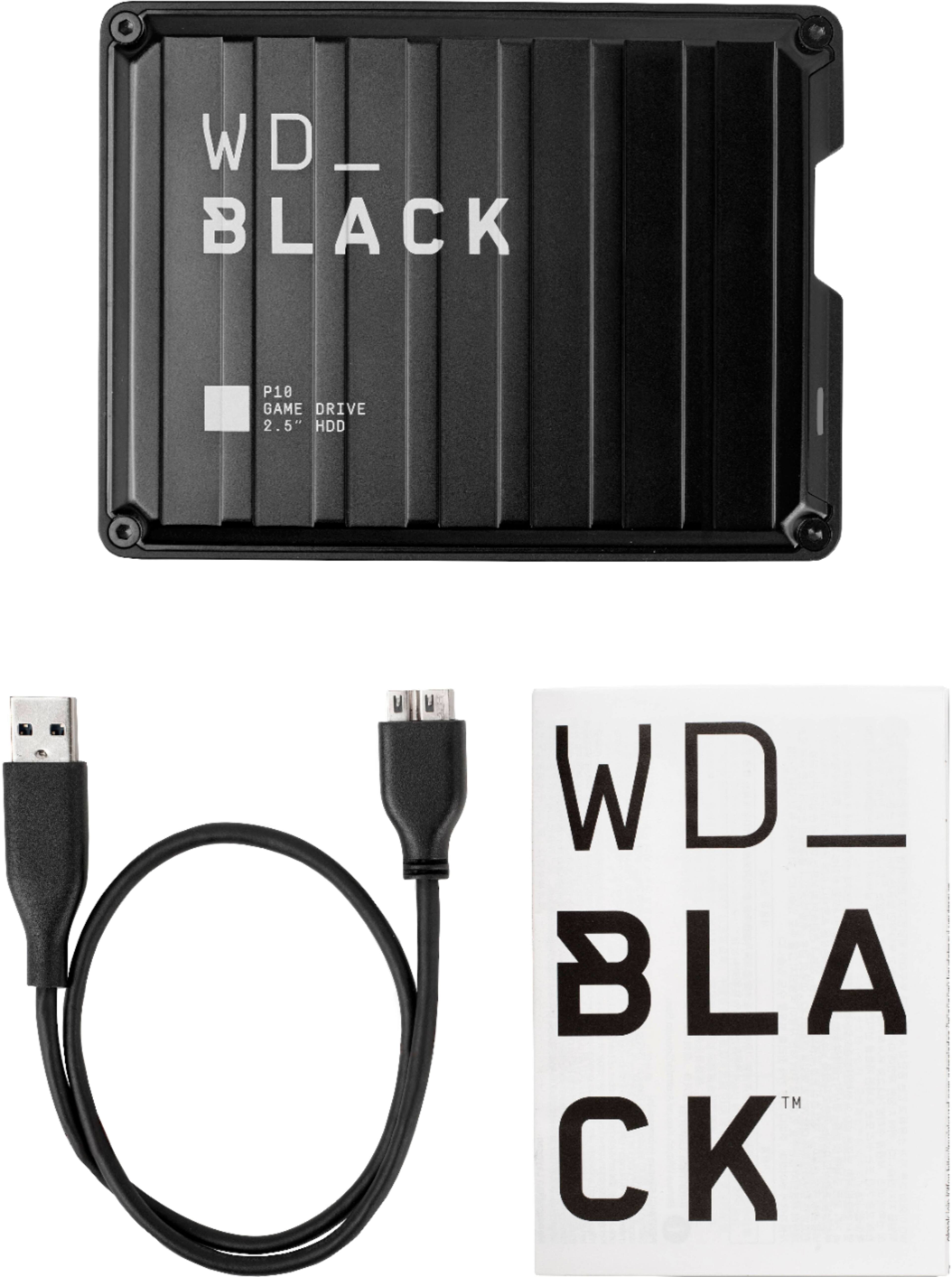 Alt View 21. WD - BLACK P10 5TB External USB 3.2 Gen 1 Portable Hard Drive - Black.