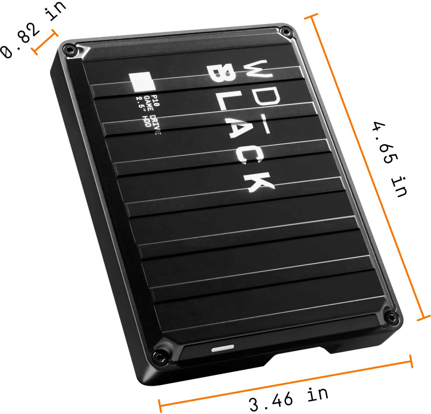 Angle. WD - BLACK P10 5TB External USB 3.2 Gen 1 Portable Hard Drive - Black.