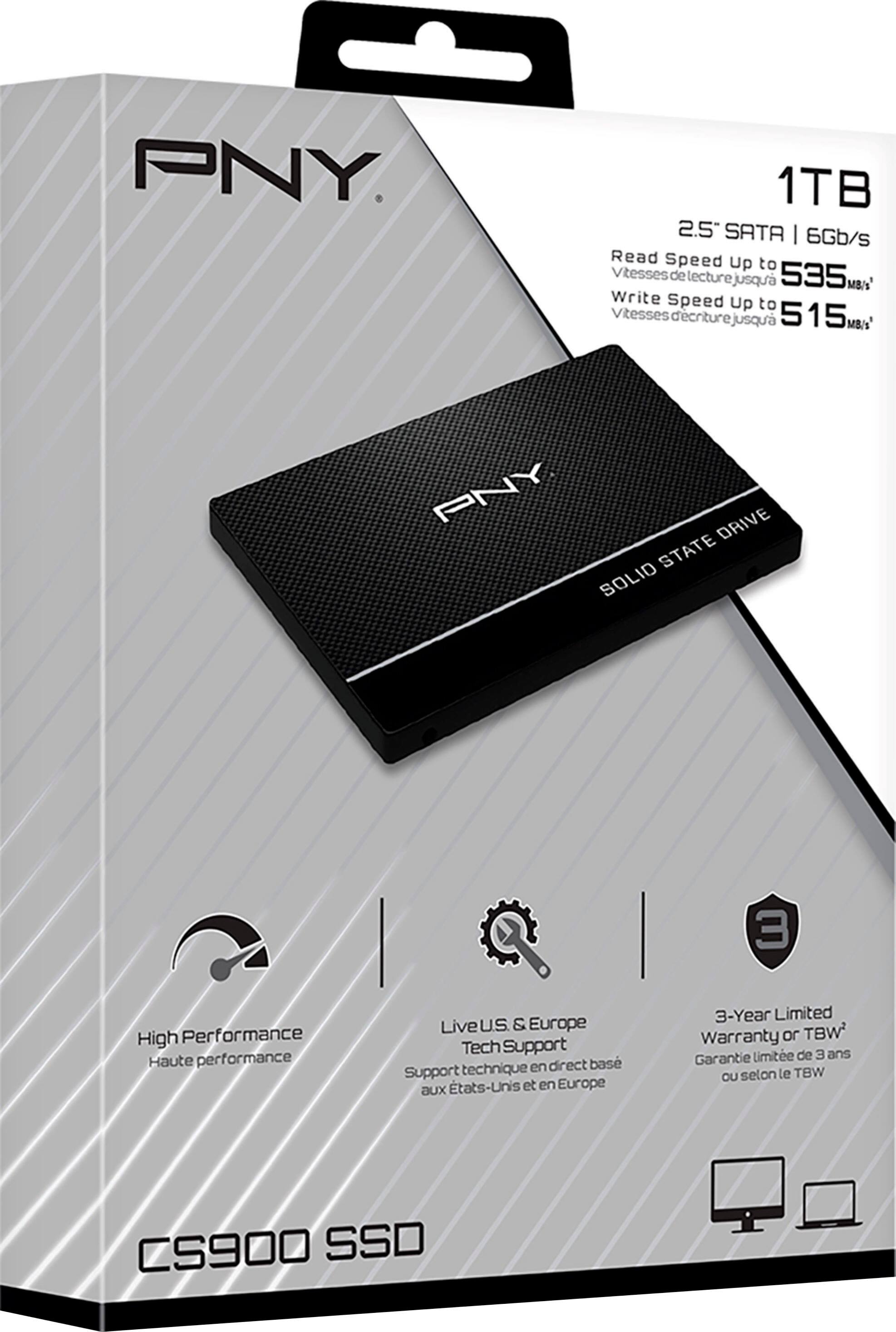 Alt View 21. PNY - CS900 1TB Internal SSD SATA - Black.