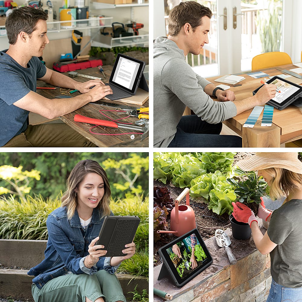 Alt View 14. Logitech - Rugged Folio Keyboard Folio for Apple iPad (7th, 8th & 9th Gen) with Durable Spill-Proof Design - Graphite.